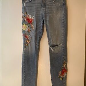Hudson - Jeans Light Blue Skinny with Floral Embroidery